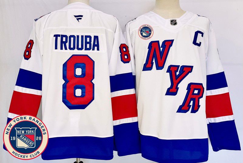 Men New York Rangers #8 Trouba White Fanatics 2025 NHL Jersey style 2
